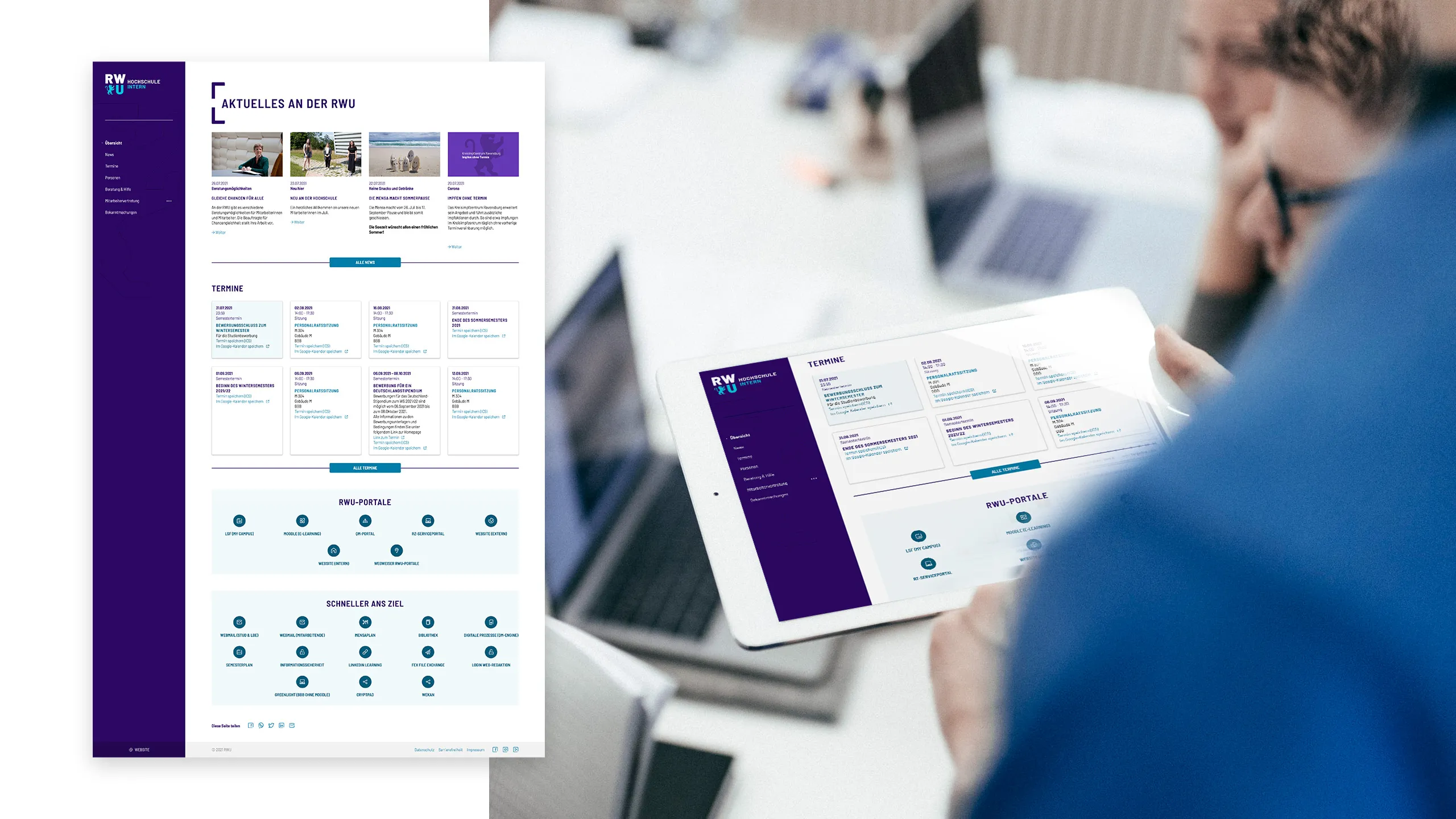RWU Website interner Bereich